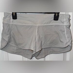 Lululemon Whitish Gray Lined Athletic Shorts Size 8